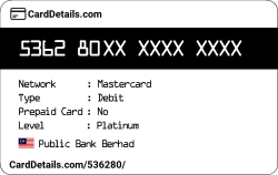 Card Details: 536280
