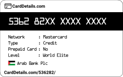 Card Details: 536282