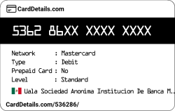 Card Details: 536286