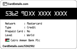 Card Details: 536290