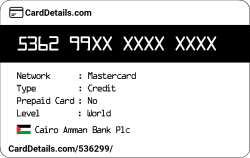 Card Details: 536299