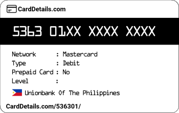 Card Details: 536301