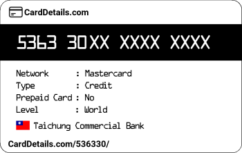 Card Details: 536330