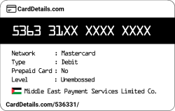 Card Details: 536331