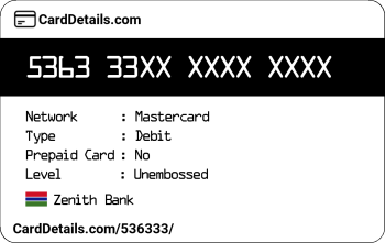 Card Details: 536333
