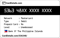 Card Details: 536348