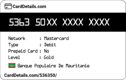 Card Details: 536350