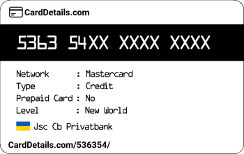 Card Details: 536354