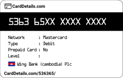 Card Details: 536365