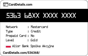 Card Details: 536368