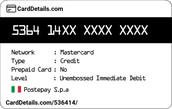 Card Details: 536414