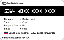 Card Details: 536440