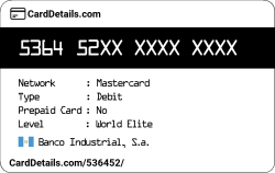 Card Details: 536452