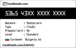 Card Details: 536543