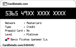 Card Details: 536549