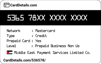 Card Details: 536578