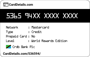 Card Details: 536594
