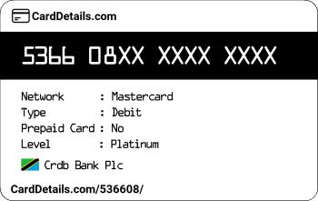 Card Details: 536608