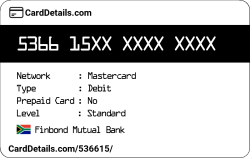Card Details: 536615