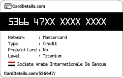 Card Details: 536647