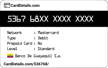 Card Details: 536768