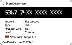 Card Details: 536774