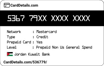 Card Details: 536779