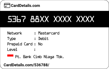 Card Details: 536788