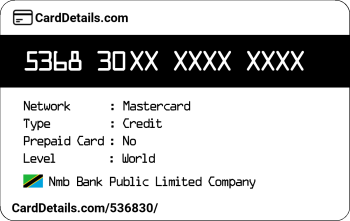 Card Details: 536830