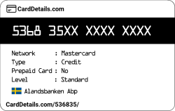 Card Details: 536835
