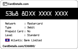 Card Details: 536880