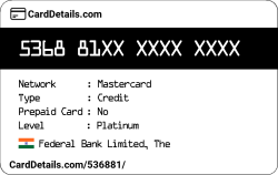 Card Details: 536881