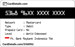 Card Details: 536896