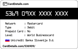 Card Details: 536909