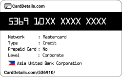 Card Details: 536910