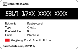 Card Details: 536917
