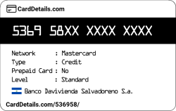 Card Details: 536958