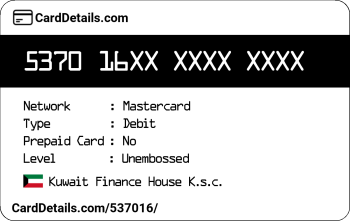 Card Details: 537016