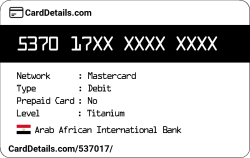 Card Details: 537017