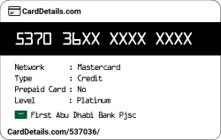 Card Details: 537036