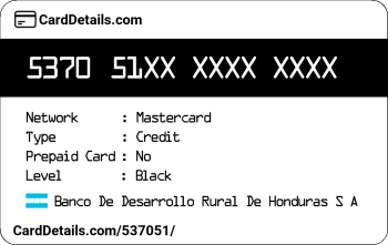 Card Details: 537051