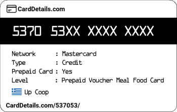 Card Details: 537053