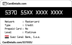 Card Details: 537055
