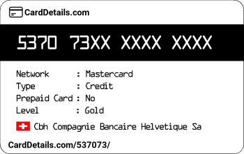 Card Details: 537073