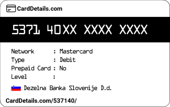 Card Details: 537140