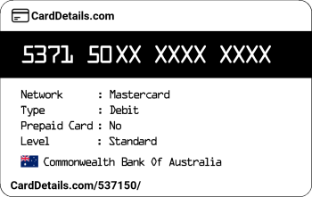 Card Details: 537150