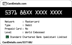 Card Details: 537188