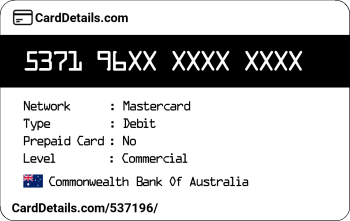 Card Details: 537196