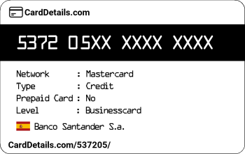 Card Details: 537205