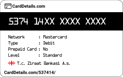 Card Details: 537414